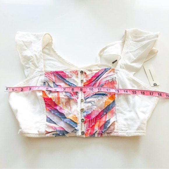 Pilcro Striped Ruffle Sleeve Button-Front Cami – Size Small NWT - Picture 7 of 14